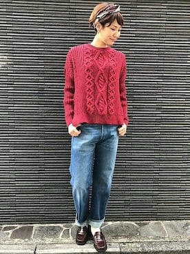 「リーバイス」｜FRAMeWORK tomomiさん（レディース・168cm）の冬コーディネート