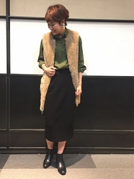 「FRAMeWORK（フレームワーク）のアイテム（トップス）」を使った、FRAMeWORK tomomiさん（レディース・168cm）の冬コーディネート