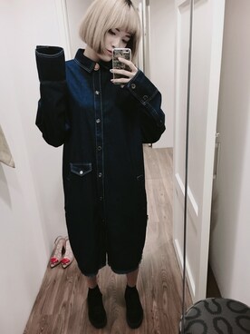 「EVRIS（エヴリス）のアイテム（その他）」を使った、王韻涵さん（レディース・174cm）の秋コーディネート