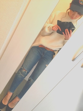 「Abercrombie&Fitch（アバークロンビーアンドフィッチ）のアイテム（帽子）」を使った、ゆんさん（レディース・158cm）の秋コーディネート