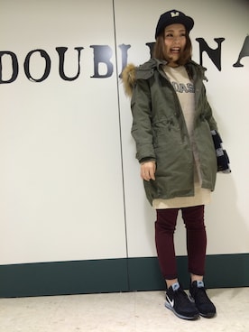 「DOUBLE NAME（ダブルネーム）のアイテム（その他アウター）」を使った、MASUTANI MIHOKOさん（レディース・166cm）の秋コーディネート