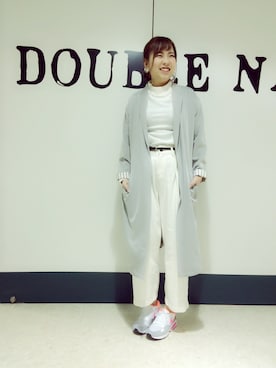 「ホワイトパンツ」｜MASUTANI MIHOKOさん（レディース・166cm）の冬コーディネート