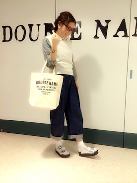 「サンダルに靴下」｜MASUTANI MIHOKOさん（レディース・166cm）の春コーディネート