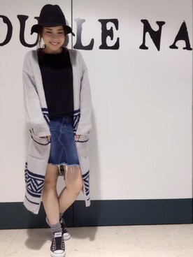 「DOUBLE NAME（ダブルネーム）のアイテム（その他アウター）」を使った、MASUTANI MIHOKOさん（レディース・166cm）の秋コーディネート