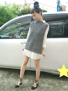 「Right-on（ライトオン）のアイテム（シャツワンピース）」を使った、まなみさきさん（レディース・153cm）の春コーディネート