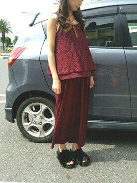 「CLOSE-UP（クローズアップ）のアイテム（パンツ）」を使った、まなみさきさん（レディース・153cm）の秋コーディネート