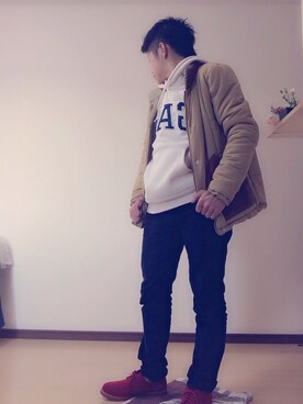 「バレンタインデートスタイル」｜「アイテム（その他アウター）」を使った、Tomoki Kounoさん（メンズ・165cm）の冬コーディネート
