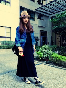 「アイテム（デニムジャケット、その他）」を使った、ミナ さん（レディース・153cm）の夏コーディネート