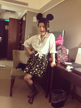 「Miss Miのアイテム（シャツ/ブラウス、ホワイト系）」を使った、ミナ さん（レディース・153cm）の夏コーディネート