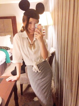 「Miss Miのアイテム（スカート、ブラック系）」を使った、ミナ さん（レディース・153cm）の夏コーディネート