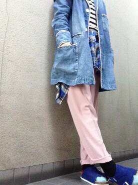 「靴下チラ見せ」｜「アイテム（サンダル）」を使った、RONIKAさん（レディース・159cm）の秋コーディネート