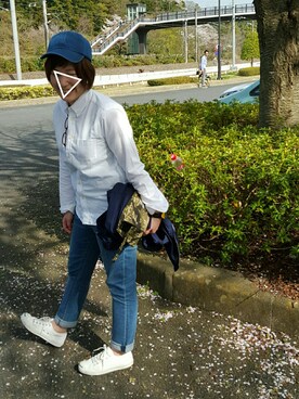 「CONVERSE（コンバース）のCONVERSE コンバース ジャック パーセル / JACK PURCEL（スニーカー）」を使った、mi.さん（レディース・160cm）の春コーディネート