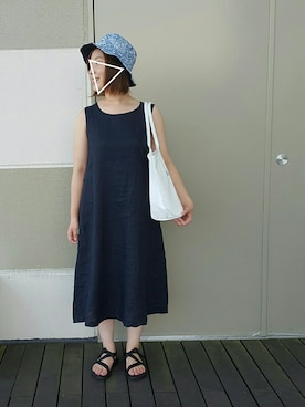 「Clef（クレ）のアイテム」を使った、mi.さん（レディース・160cm）の夏コーディネート