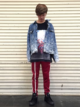 「LABRAT（ラブラット）のアイテム（パンツ）」を使った、CONCEPTさん（メンズ・180cm）の秋コーディネート
