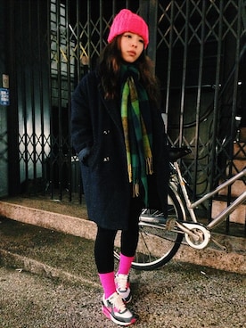 「MONKI（モンキ）のアイテム（カバーオール）」を使った、mskueenさん（レディース・160cm）の冬コーディネート