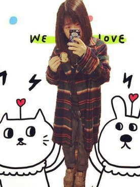 「ehka sopo（エヘカソポ）のアイテム（ピーコート）」を使った、talさん（レディース・157cm）の冬コーディネート