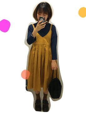 「A land（エーランド）のアイテム（ワンピース/ドレス）」を使った、talさん（レディース・157cm）の冬コーディネート