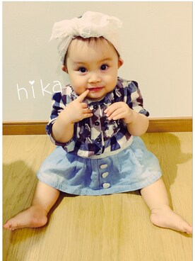 「NU（NANO universe）（ヌー）のアイテム」を使った、Nozomiさん（キッズ・80cm）の秋コーディネート