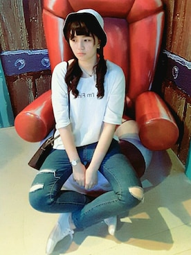 「catworld（キャットワールド）のアイテム」を使った、鄭佳鎔さん（レディース・171cm）の春コーディネート