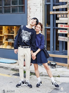 「streetsnap」｜「アイテム（その他シューズ）」を使った、아이즈매거진(eyesmag.com)さん（レディース・162cm）の夏コーディネート