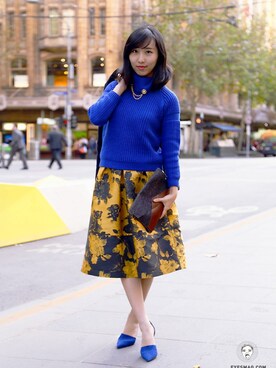 「streetsnap」｜「アイテム（その他シューズ）」を使った、아이즈매거진(eyesmag.com)さん（レディース・163cm）の秋コーディネート