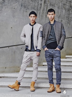 「streetsnap」｜「アイテム（ブルゾン）」を使った、아이즈매거진(eyesmag.com)さん（メンズ・188cm）の秋コーディネート