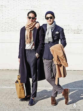 「streetsnap」｜「アイテム（ブーツ）」を使った、아이즈매거진(eyesmag.com)さん（メンズ・178cm）の秋コーディネート