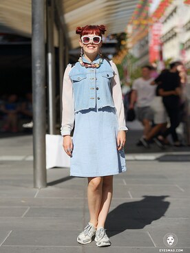 「streetsnap」｜「アイテム（アクセサリー）」を使った、아이즈매거진(eyesmag.com)さん（レディース・169cm）の冬コーディネート
