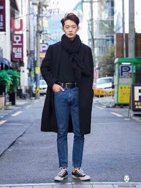 「머플러」｜아이즈매거진(eyesmag.com)さん（メンズ・178cm）の冬コーディネート