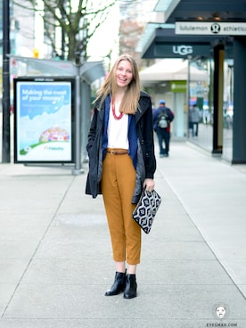 「streetsnap」｜「アイテム（ブーツ）」を使った、아이즈매거진(eyesmag.com)さん（レディース・168cm）の春コーディネート