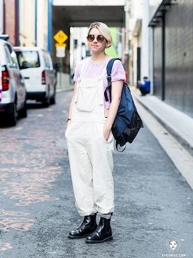 「streetsnap」｜「アイテム（ブーツ）」を使った、아이즈매거진(eyesmag.com)さん（レディース・166cm）の夏コーディネート
