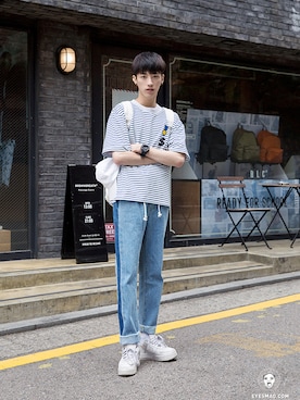 「streetsnap」｜「アイテム（その他シューズ）」を使った、아이즈매거진(eyesmag.com)さん（メンズ・178cm）の秋コーディネート