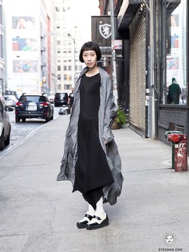 「streetsnap」｜「アイテム（その他シューズ）」を使った、아이즈매거진(eyesmag.com)さん（レディース・167cm）の秋コーディネート