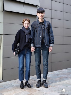 「streetsnap」｜「アイテム（その他シューズ）」を使った、아이즈매거진(eyesmag.com)さん（メンズ・177cm）の秋コーディネート