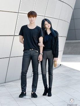 「streetsnap」｜「アイテム（その他シューズ）」を使った、아이즈매거진(eyesmag.com)さん（メンズ・178cm）の秋コーディネート
