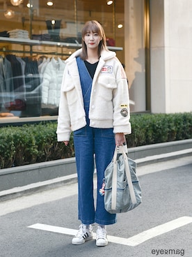 「streetfashionphotographer」｜아이즈매거진(eyesmag.com)さん（レディース・165cm）の冬コーディネート