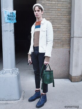 「alexanderwang（アレキサンダーワン）のアイテム（ブーツ）」を使った、아이즈매거진(eyesmag.com)さん（メンズ・178cm）の冬コーディネート