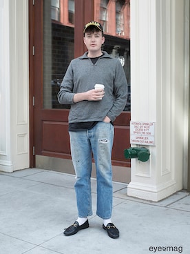 「streetsnap」｜「アイテム（その他シューズ）」を使った、아이즈매거진(eyesmag.com)さん（メンズ・178cm）の秋コーディネート