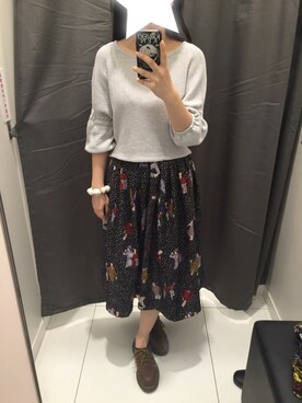 「Language（ランゲージ）のアイテム（トップス）」を使った、槑snowさん（レディース・165cm）の春コーディネート