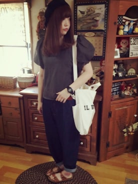 「ベレー帽推奨委員会」｜F⋓﻿-K△さん（レディース・166cm）の夏コーディネート