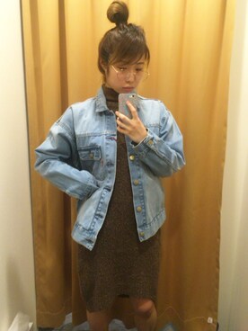 「Rodeo Crowns（ロデオクラウンズ）のアイテム（デニムジャケット）」を使った、rinaさん（レディース・156cm）の秋コーディネート