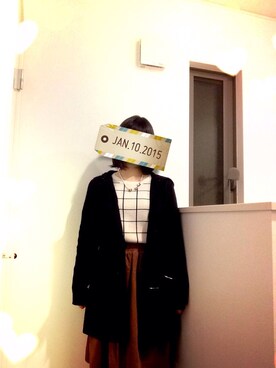 「ウエストイン」｜「アイテム（ダッフルコート）」を使った、okanikさん（レディース・155cm）の冬コーディネート