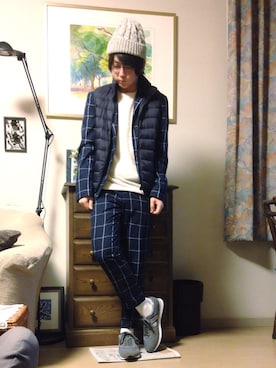「アニオタ同盟」｜「アイテム（ニットキャップ/ビーニー）」を使った、カオルさん（メンズ・165cm）の秋コーディネート