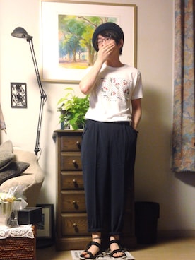 「アニオタ同盟」｜「アイテム（ハンチング/ベレー帽）」を使った、カオルさん（メンズ・165cm）の春コーディネート