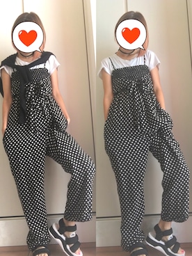 「Honey Salon（ハニーサロン）のアイテム（サロペット/オーバーオール）」を使った、nya.パーソナルスタイリストさん（レディース・154cm）の春コーディネート