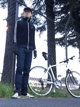 「MARIN corte maderaのアイテム（その他、ホワイト系）」を使った、ひろしさん（メンズ・183cm）の春コーディネート