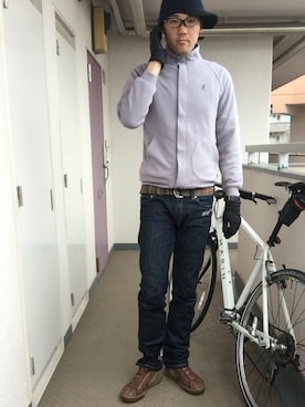 「GEVAERT（ゲバルト）のアイテム（ベルト、その他）」を使った、ひろしさん（メンズ・183cm）の春コーディネート