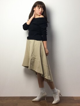 「JUSGLITTY（ジャスグリッティー）のアイテム（トップス）」を使った、Y.Iさん（レディース・162cm）の春コーディネート
