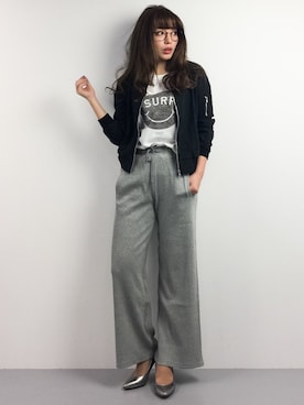 「Chille anap（チルアナップ）のアイテム（MA-1）」を使った、Y.Iさん（レディース・162cm）の春コーディネート