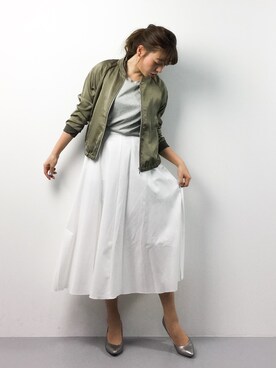 「Te chichi TERRASSE（テチチテラス）のアイテム（ブルゾン）」を使った、Y.Iさん（レディース・162cm）の春コーディネート